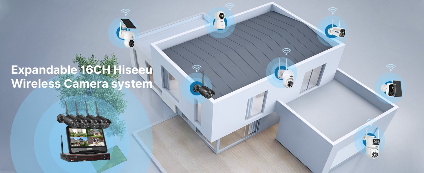 Hiseeu 16CH Wireless Security Camera System with 10.1" Monitor & 1TB HDD | 5MP Outdoor Home Surveillance Kit 4 Hiseeu 16CH Wireless Security Camera System with 10.1" Monitor & 1TB HDD | 5MP Outdoor Home Surveillance Kit - Image 4